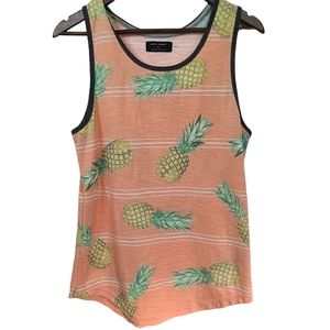 Ocean Current Pineapple Pattern Sleeveless Shirt Small